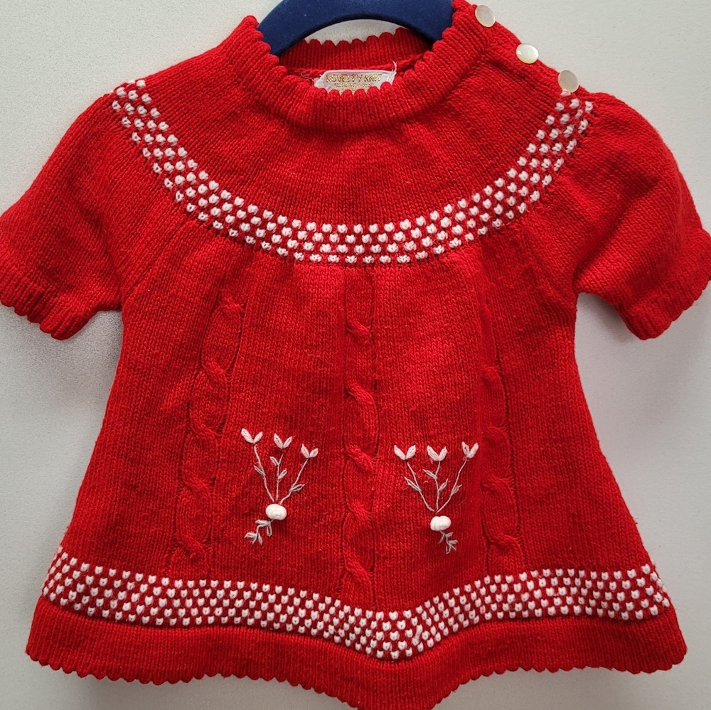 Vintage 1960s toddler knit sweater dress